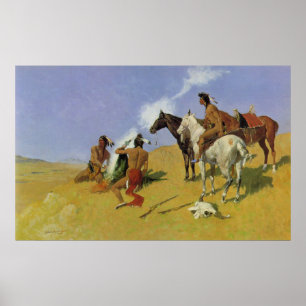 Poster O ~ Frederic Remington do sinal de fumo