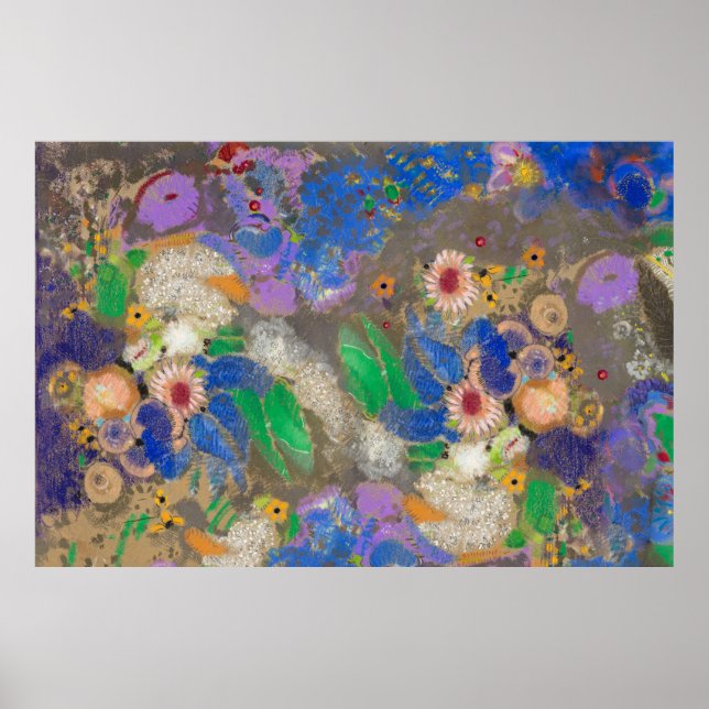 Poster O fundo de abstrato de Odilon Redon. (Frente)