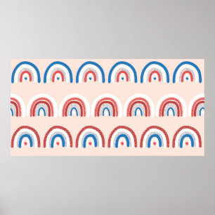 Poster O fundo do arco-íris infantil é perfeito. Repeti