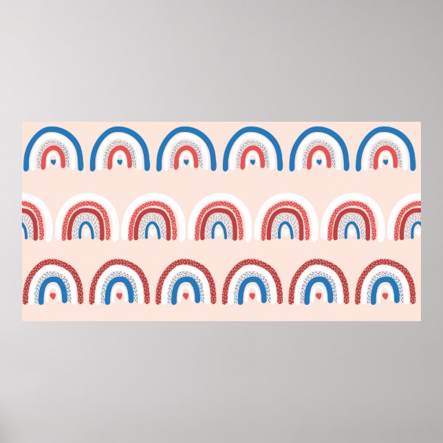 Poster O fundo do arco-íris infantil é perfeito. Repetind (Frente)