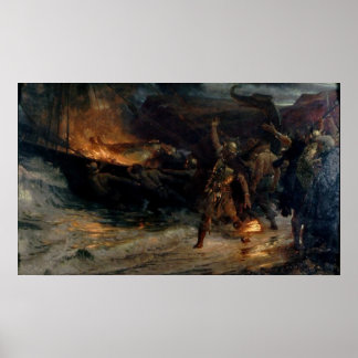 Poster O Funeral de um Viking de Frank Bernard Dicksee