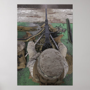 Pôster O fuzileiro naval dos E.U. ateia fogo a uma