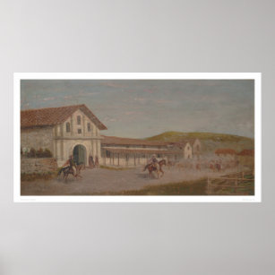 Pôster O gado dirigia na Missão Dolores, Califórnia. (124
