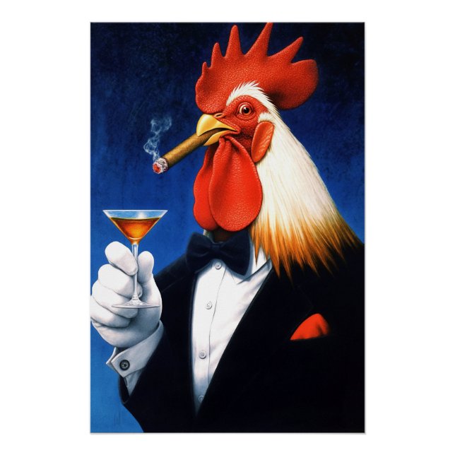 Pôster O Galo Dapper | Engraçado Clube de Cavalheiros (Frente)