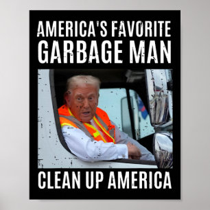 Poster O Garge Man Favorito da América Limpa o Fundo Amer