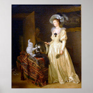 Poster O Gato Angora - Retrato Animal Fragonard