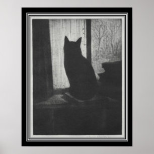 Pôster "O gato" CA 1900 por CRW Nevinson