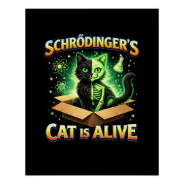 Pôster O Gato Curioso de Schrödinger