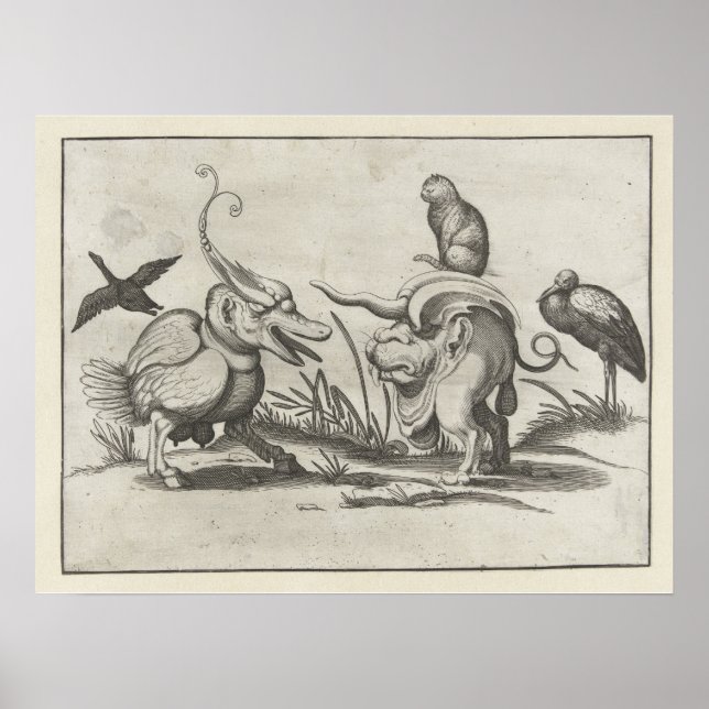 Poster O Gato de Arent van Bolten a montar um Monstro (Frente)