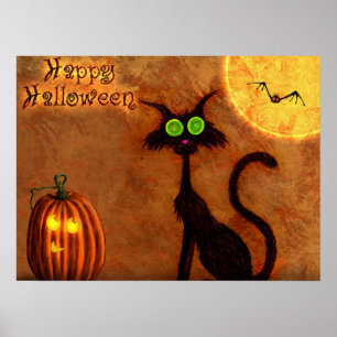 Pôster O gato de Halloween -