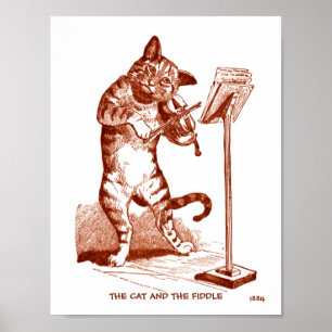Poster O Gato e o Violino Desenho Vintage 1884 cópia