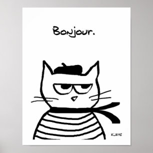 Poster O gato irritado é tão muito francês