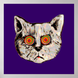 Poster o gato louco engraçado