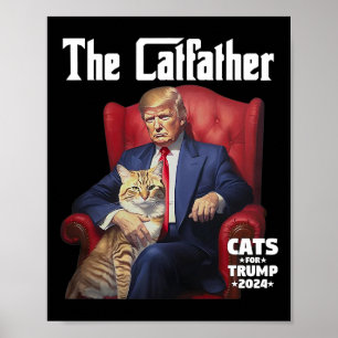 Poster O Gato Padrinho Gato Para Trump