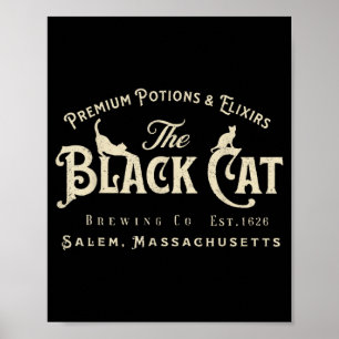 Poster O Gato Preto Bruxa m Est 1626 Gato de Halloween