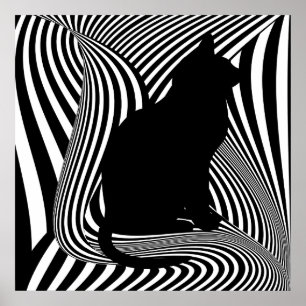 Pôster O gato preto - estúdio óptico da arte