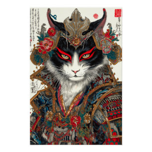 Pôster O Gato Ronin   Ukiyo-e Samurai Warrior