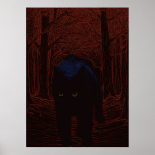 Poster O Gato Sombra e a Floresta Vermelha
