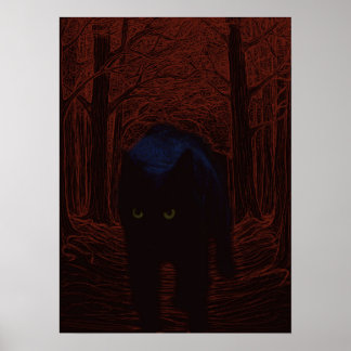 Poster O Gato Sombra e a Floresta Vermelha