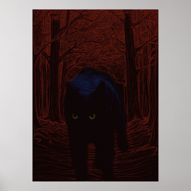 Poster O Gato Sombra e a Floresta Vermelha (Frente)