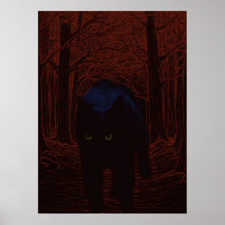 Poster O Gato Sombra e a Floresta Vermelha