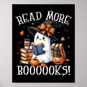 Poster O Ghost Lading Book Bonito Amantes Do Halloween Lê
