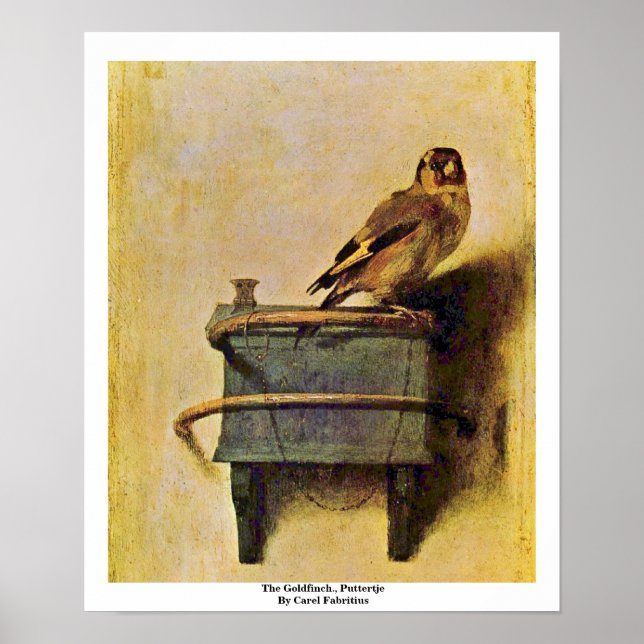 Pôster O Goldfinch, Puttertje Por Carel Fabritius. (Frente)
