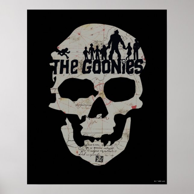 Poster O Gráfico da Silhueta do Caveira dos Goonies (Frente)