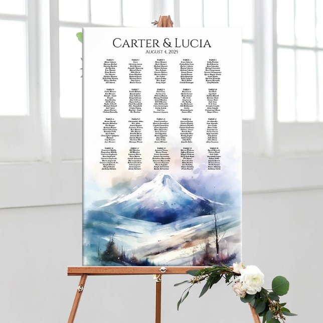 Poster O gráfico de assentos de casamento elegante encont (Criador carregado)