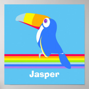 Pôster O gráfico toucan colorido caçoa a arte do berç