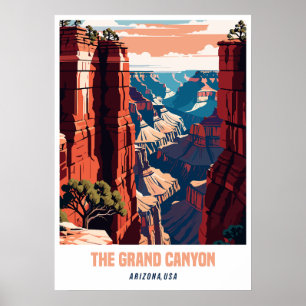 Poster O Grand Canyon, Arizona, EUA - Ilustração Moderna
