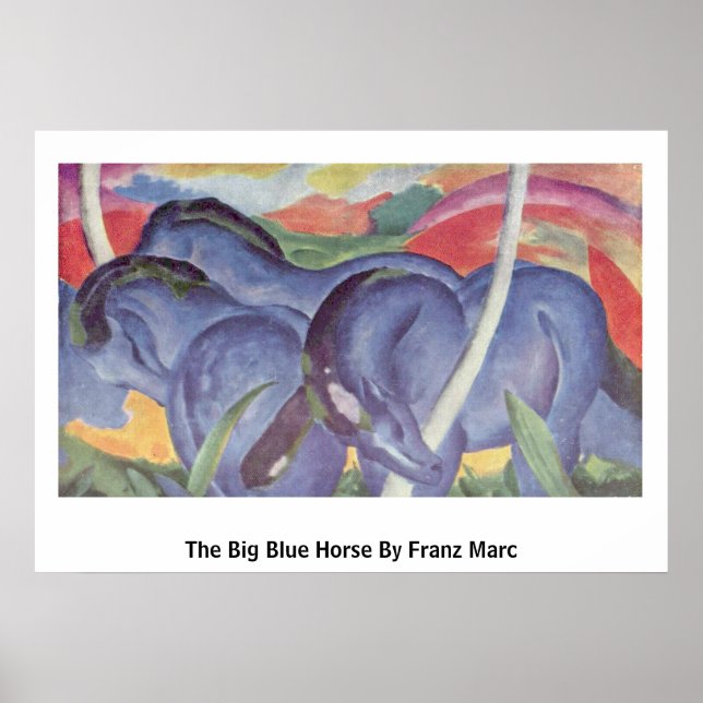 Pôster O Grande Cavalo Azul De Franz Marc (Frente)