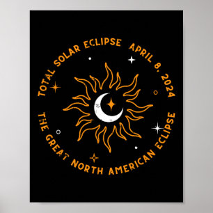 Poster O Grande Eclipse Solar Total Norte-Americano de Ab