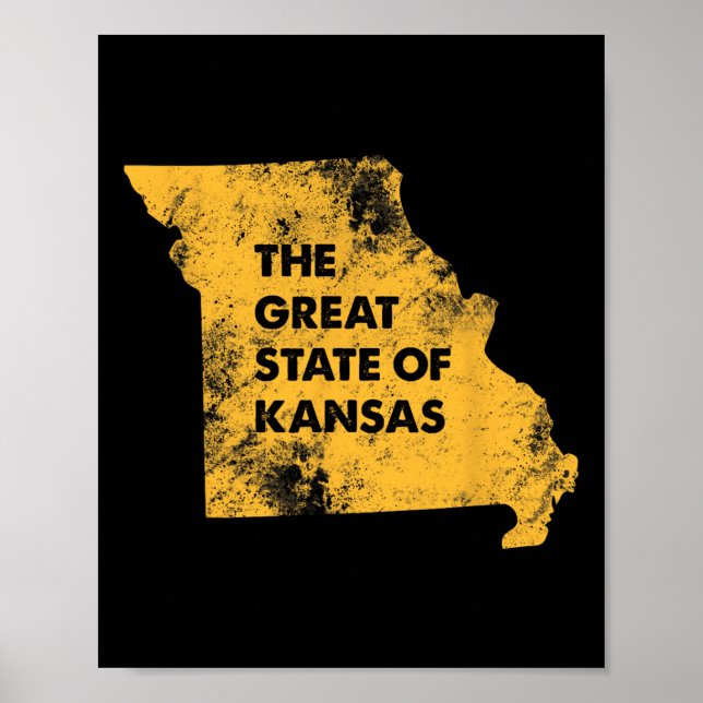 Poster O Grande Estado Do Mapa Kansas Missouri  (Frente)