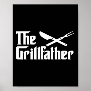 Poster O Grillfather Churrasco E Defumador Para Homens En