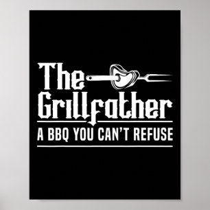 Poster O Grillfather Churrasco Grelhar Grillmaster Churra