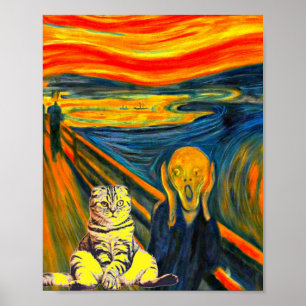 Poster O Gritar de Munch, Cat Art Parody