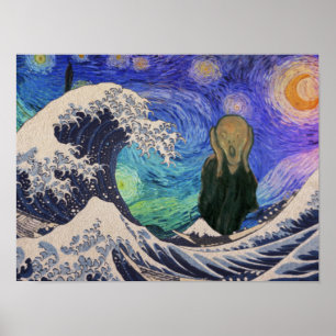 Poster O Gritar do Excelente Wave Starry Night