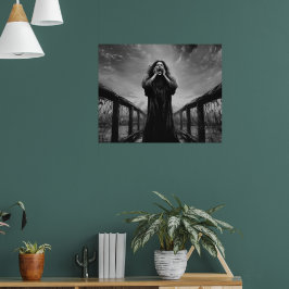 Poster O Gritar reimaginado em preto e branco |