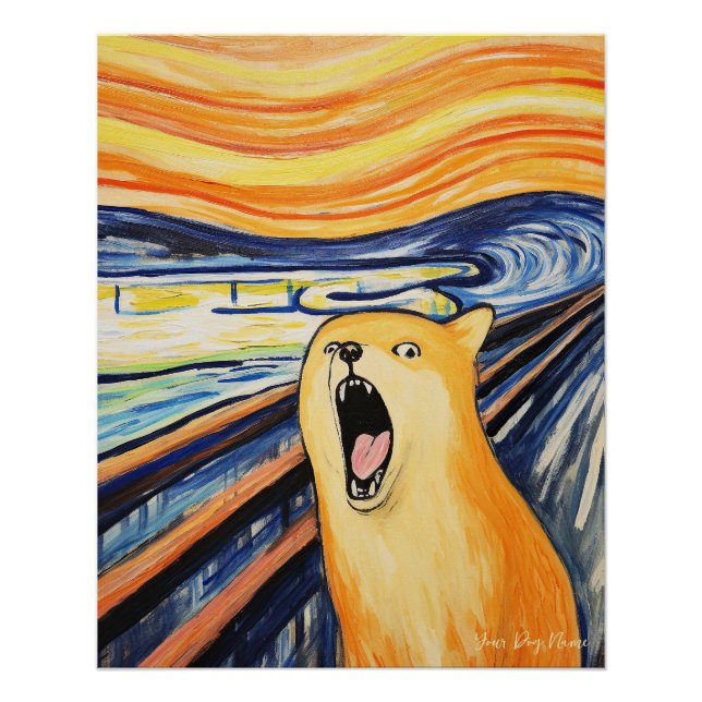 Pôster O Gritar - Shiba Inu Dog 001 - Pall Munch (Frente)