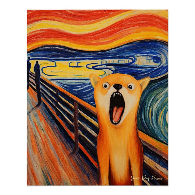 Pôster O Gritar - Shiba Inu Dog 003 - Pall Munch (Frente)