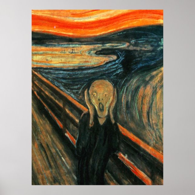 Pôster O Grito Munch Arte Moderna Abstrata (Frente)