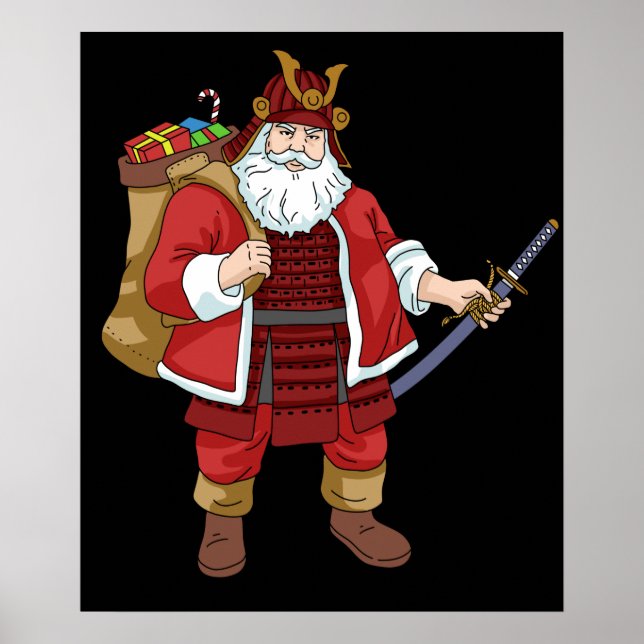 Poster O guerreiro de Natal do Samurai no Japão Santa Cla (Frente)