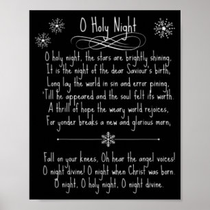 Poster O Holy Night Canção de Natal Música Letra da Cançã