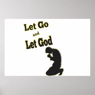 Poster O homem de ajoelhamento Praying deixou vai deixou