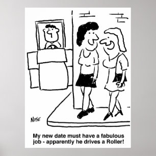 Poster O homem dirige um desenho engraçado