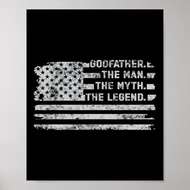 Poster O Homem Mito Legenda Dia de os pais Bandeira Ameri (Frente)
