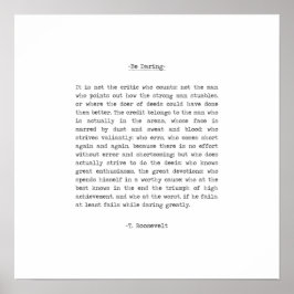 Poster O homem na arena cita Theodore Roosevelt