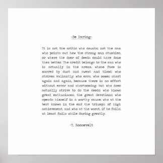 Poster O homem na arena cita Theodore Roosevelt