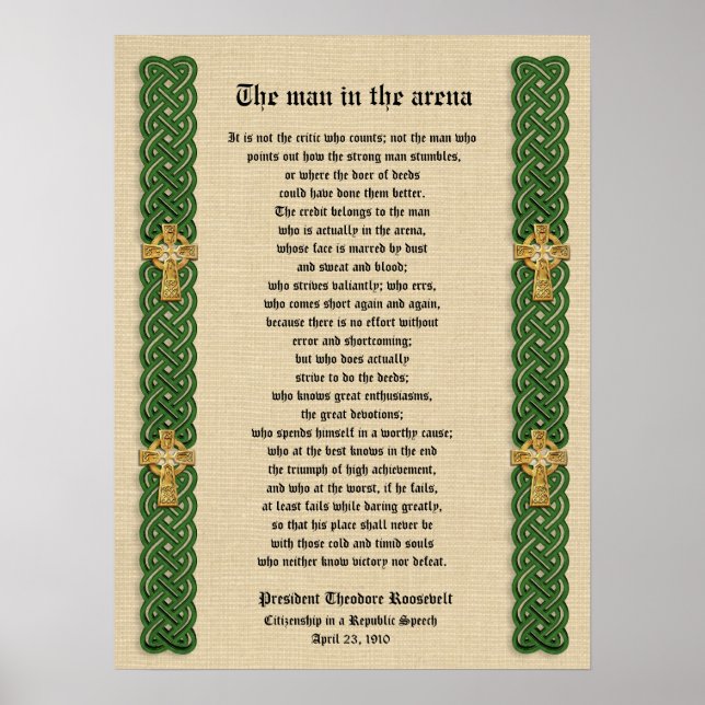Pôster O homem na arena Theodore Roosevelt (Frente)